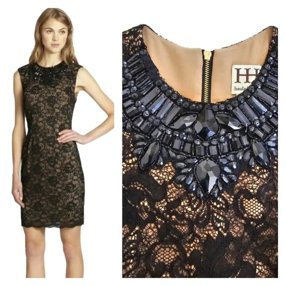Haute Hippie Dresses & Skirts - NWT Haute Hippie Black Lined Lace Sleeveless Beaded Dress Size 8 MSRP $495